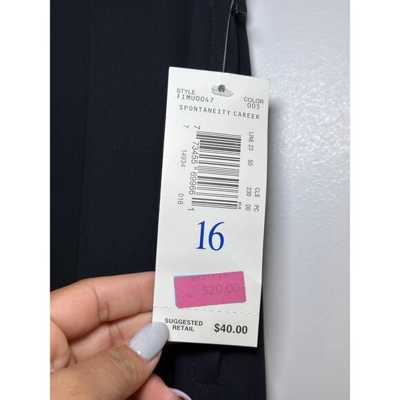 NWT First Issue Size 16 Black Spontaneity Career Floral Embroidered Midi Skirt - Picture 3 of 5